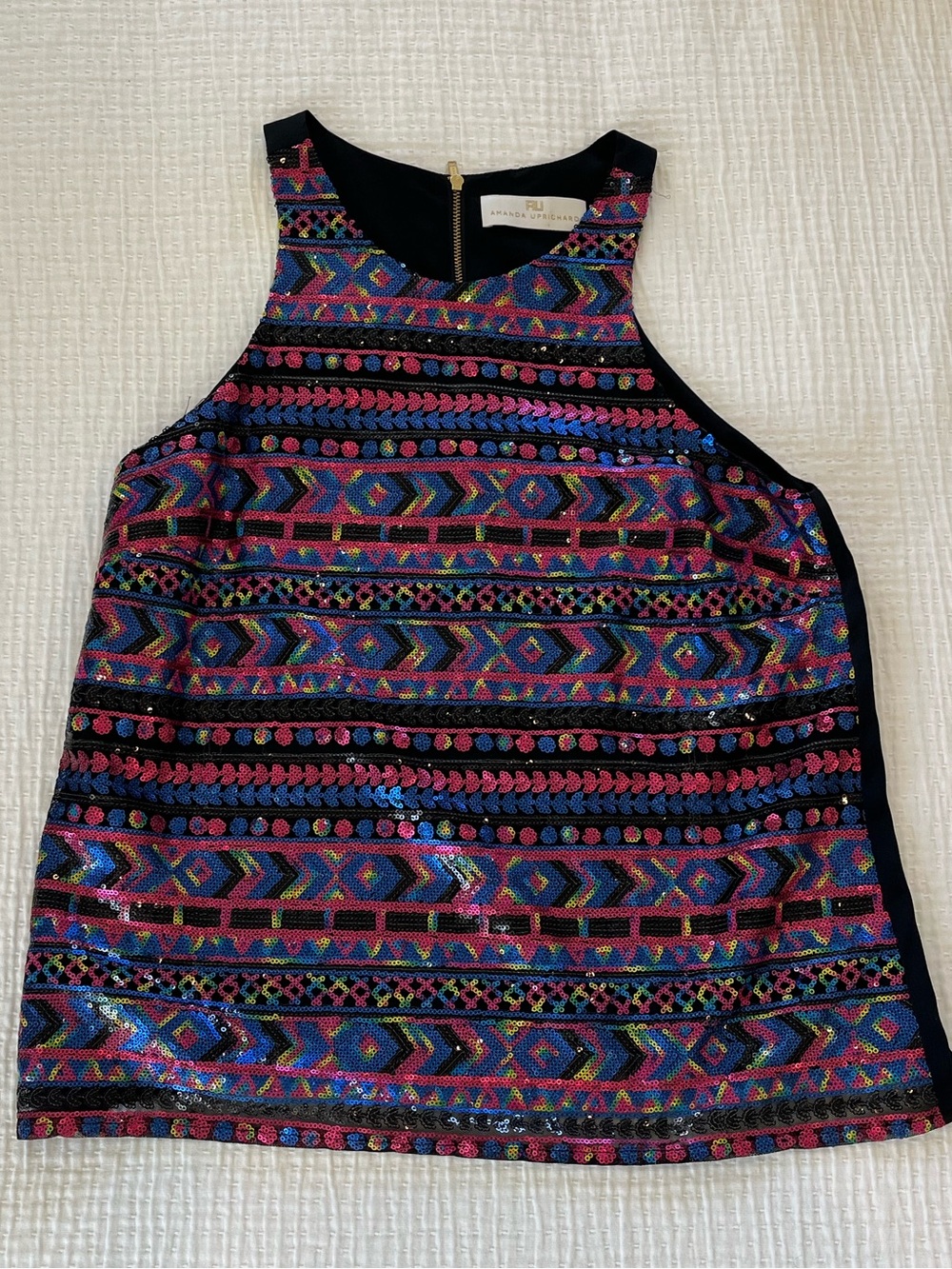 Amanda Uprichard Multicolor Sequin Tank